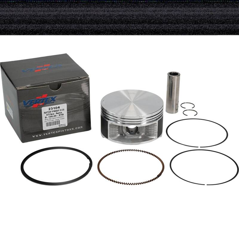 Vertex Pistons Vertex Piston 02-08 Yamaha YFM 660 F Grizzly 4x4 660cc Cast Replica Piston Kit 23104 23104 Photo - Primary