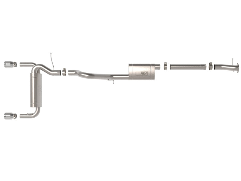 aFe 2021+ Ford Bronco L4-2.3L (t) / V6-2.7L (tt) Vulcan 3in. to 2.5in. SS Cat-Back - Polished 49-33138-P 49-33138-P Photo - Unmounted