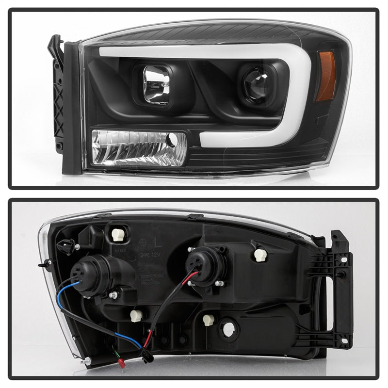 Spyder Dodge Ram 1500 06-08 V2 Projector Headlights - Light Bar DRL - Black (PRO-YD-DR06V2-LB-BK) 5085306 5085306 Photo - Unmounted