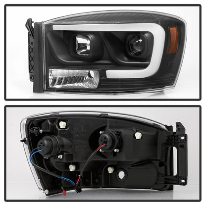 Spyder Dodge Ram 1500 06-08 V2 Projector Headlights - Light Bar DRL - Black (PRO-YD-DR06V2-LB-BK) 5085306 5085306 Photo - Unmounted