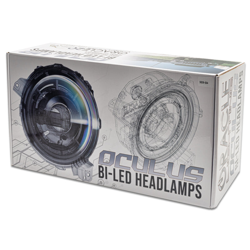 ORACLE Lighting Oracle Oculus Bi-LED Projector Headlights for Jeep JL/Gladiator JT - Graphite Metallic - 5500K 5839-504-PAU 5839-504-PAU Photo - in package