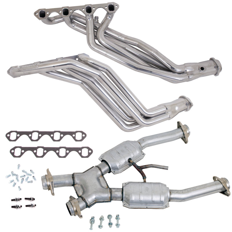 BBK 94-95 Ford Mustang 5.0L 1-5/8 Long Tube Headers w/High Flow Catted X-Pipe (Silver Ceramic) 15193 15193 Photo - Primary