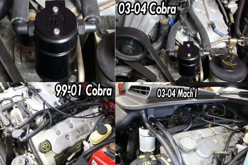 J&L 99-04 Ford Mustang SVT Cobra Driver Side Oil Separator 3.0 - Black Anodized 3018D-B 3018D-B Photo - Primary