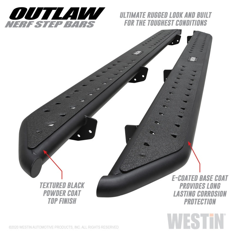 Westin 2020 Jeep Gladiator Outlaw Nerf Step Bars - Textured Black 58-54165 58-54165 Photo - Primary