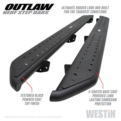 Westin 2020 Jeep Gladiator Outlaw Nerf Step Bars - Textured Black 58-54165 58-54165 Photo - Primary