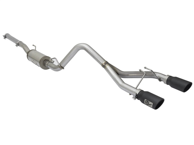 aFe Rebel Series 2-1/2in Stainless Steel Cat-Back Exhaust System w/Black T 49-48056-B Photo - Unmounted