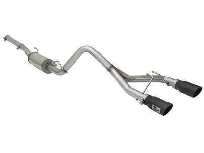aFe Rebel Series 2-1/2in Stainless Steel Cat-Back Exhaust System w/Black T 49-48056-B Photo - Unmounted