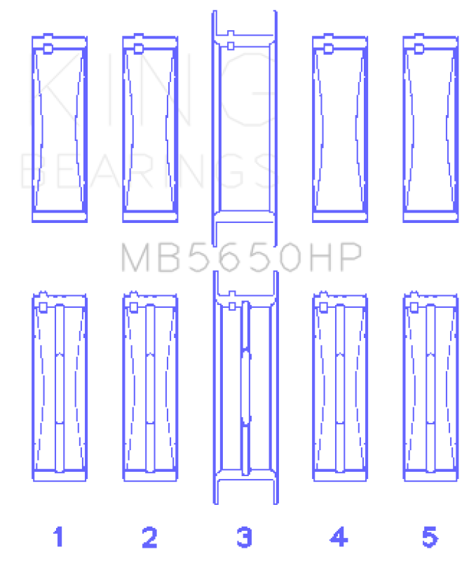 King Engine Bearings King Ford 370/429/460 16V OHV (Size .001) Crankshaft Main Bearing Set MB5650HP001 MB5650HP001 Photo - Primary