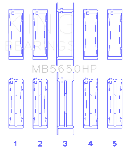 King Engine Bearings King Ford 370/429/460 16V OHV (Size .001) Crankshaft Main Bearing Set MB5650HP001 MB5650HP001 Photo - Primary