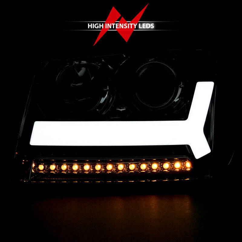 ANZO 2006-2009 Chevrolet Trailblazer Projector Headlights w/ Plank Style Design Chrome w/ Amber 111391 111391 Photo - lifestyle view