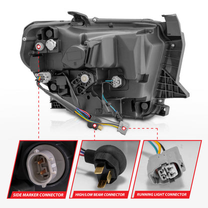 ANZO 2014-2021 Toyota Tundra LED Crystal Headlights w/ Switchback Chrome Housing w/ DRL 111534 111534 Photo - Unmounted