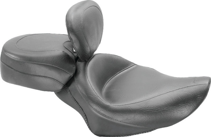 Mustang Motorcycle Mustang 04-21 Harley Sportster Wide Touring Solo Seat w/Driver Backrest - Black 79427 79427 Photo - Primary