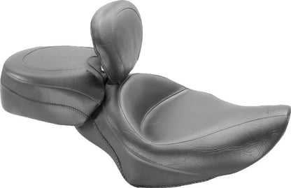 Mustang Motorcycle Mustang 04-21 Harley Sportster Wide Touring Solo Seat w/Driver Backrest - Black 79427 79427 Photo - Primary
