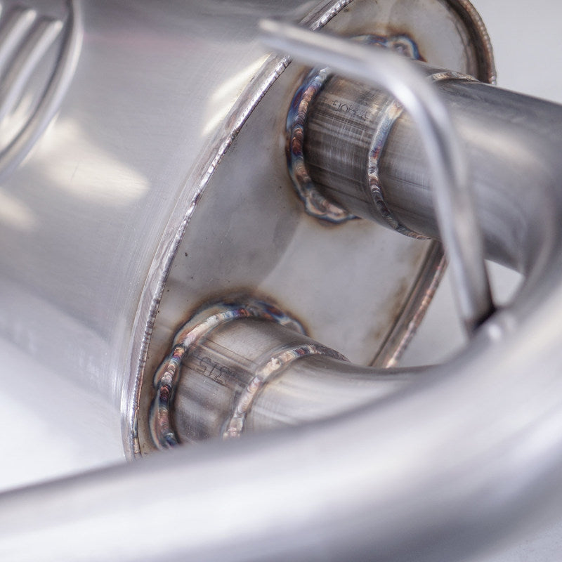 Stainless Works 2018+ Jeep Wrangler JL 304SS Factory Connect 2.5in Cat Back Exhaust System JPJLUCB JPJLUCB Photo - Close Up