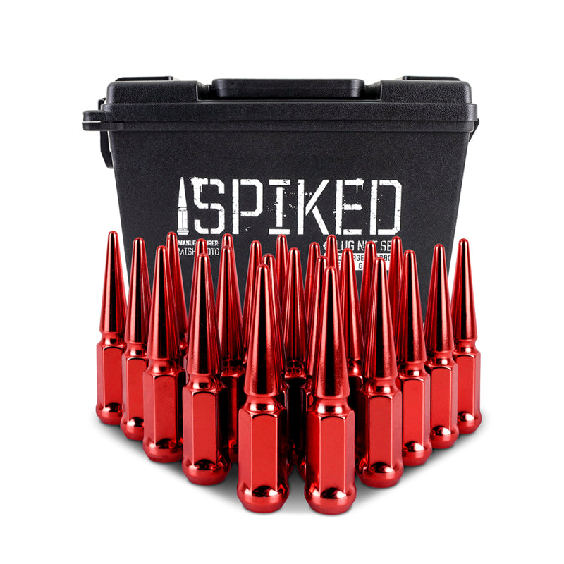 Mishimoto Mishimoto Steel Spiked Lug Nuts M12 x 1.5 24pc Set Red MMLG-SP1215-24RD MMLG-SP1215-24RD User 1