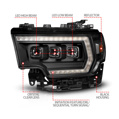 ANZO 19-24 RAM 2500/3500 Z-Series Full LED Proj Headlights DRL/Init/SeqSig - Driver Side ONLY 111601X-L 111601X-L User 1