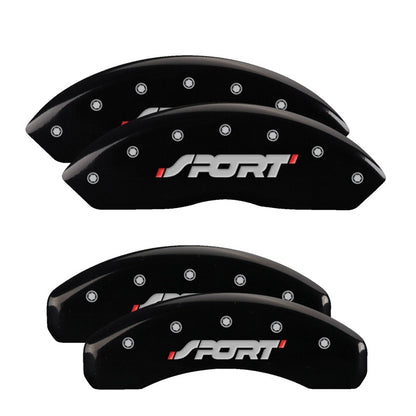 MGP 4 Caliper Covers Engraved Front & Rear SPORT Black finish silver ch 10119SSPOBK 10119SSPOBK Photo - Primary