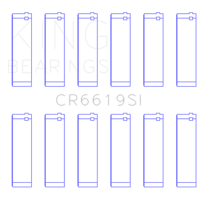 King Engine Bearings Ford V6 (Size +1.0mm) Connecting Rod Bearing Set CR6619SI1.0 CR6619SI1.0 Photo - Primary