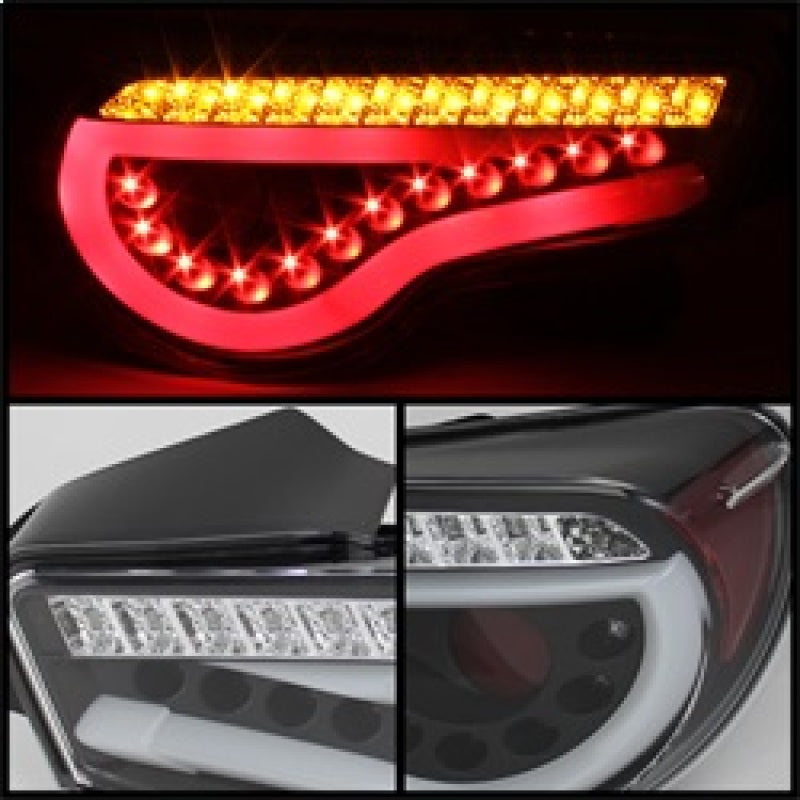 Spyder Scion FRS 12-14/Subaru BRZ 12-14 Light Bar LED Tail Lights Black ALT-YD-SFRS12-LBLED-BK 5072009 5072009 Photo - Unmounted