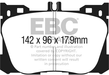 EBC 2017+ Mercedes-Benz E300 (W213) 2.0L Turbo Greenstuff Front Brake Pads DP63070 DP63070 Photo - Primary