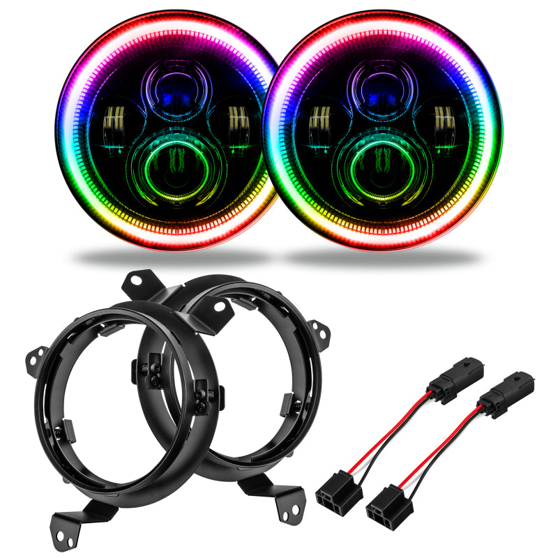 ORACLE Lighting Oracle Jeep Wrangler JL/JT 7in. High Powered LED Headlights (Pair) - ColorSHIFT w/o Controller 5769J-334 5769J-334 Photo - Primary