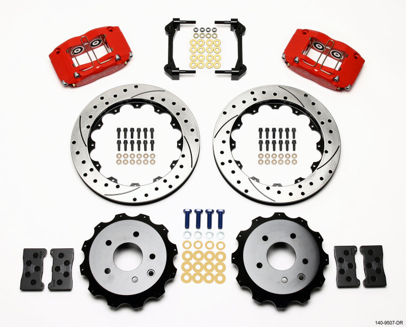Wilwood Dynapro Radial Rear Kit 13.00in Drilled Red Nissan 350Z/Fiti G35 140-9507-DR 140-9507-DR Photo - Primary