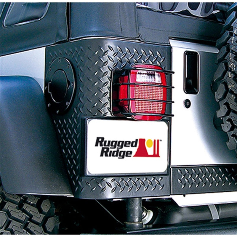 Rugged Ridge Euro Guard Kit,Tail Light,Black;76-06 Jeep CJ/Wrangler YJ/TJ 11226.01 Photo - Mounted