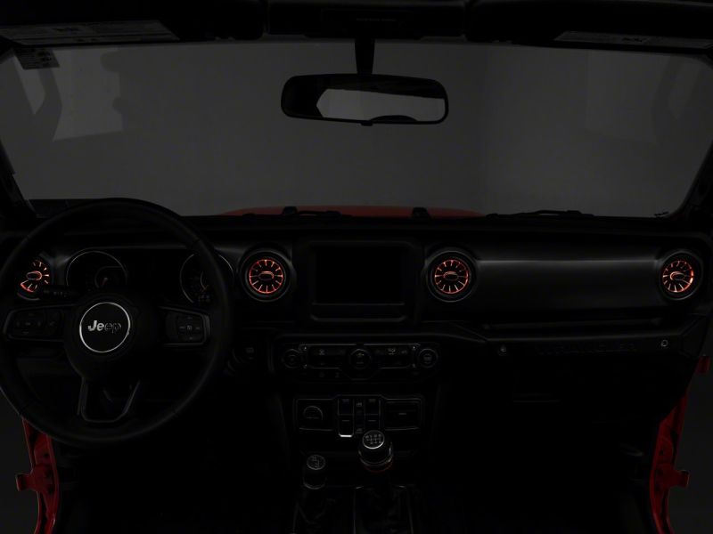 Raxiom 18-23 Jeep Wrangler JL LED Ambient Vent Lighting Kit J139323-JL J139323-JL Photo - Close Up