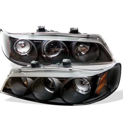 Spyder Honda Accord 94-97 1PC Projector Headlights LED Halo Amber Reflctr Blk PRO-YD-HA94-AM-BK 5010698 5010698 Photo - Primary