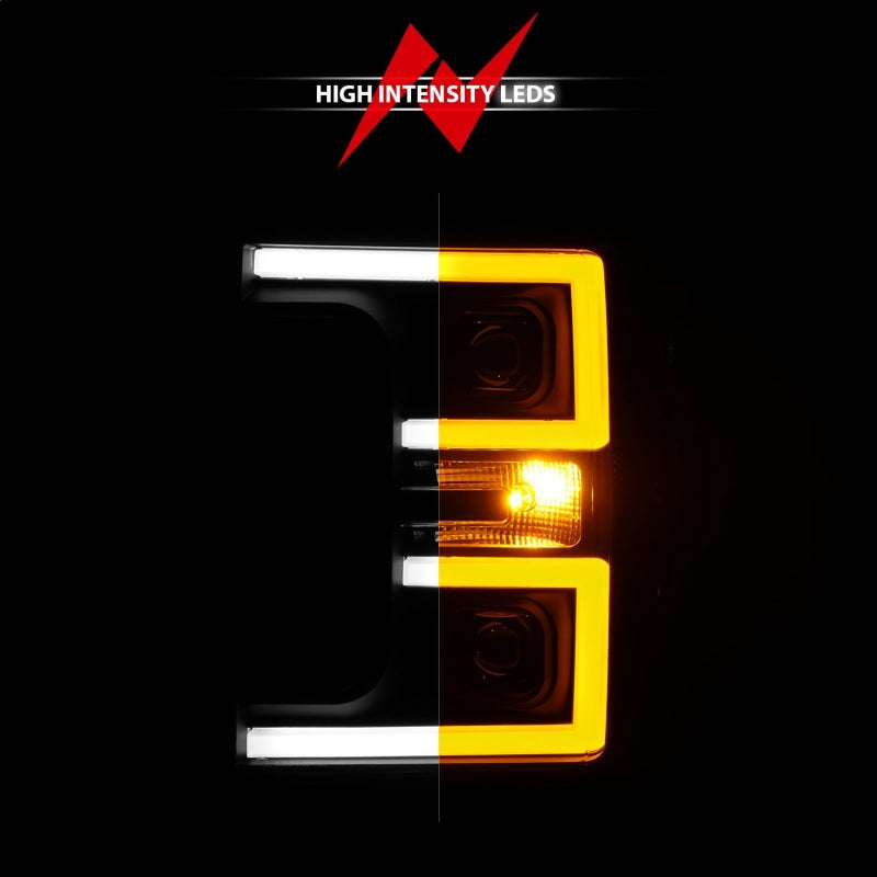 ANZO 17-19 Ford F-250/350/450 SD (w/o Factory LED) LED Proj Headlights w/Light Bar Switchback Blk 111577 111577 Photo - Unmounted