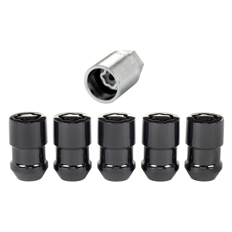 McGard Wheel Lock Nut Set - 5pk. (Cone Seat) M12X1.5 / 3/4 Hex / 1.46in. Length - Black 24526 24526 Photo - out of package