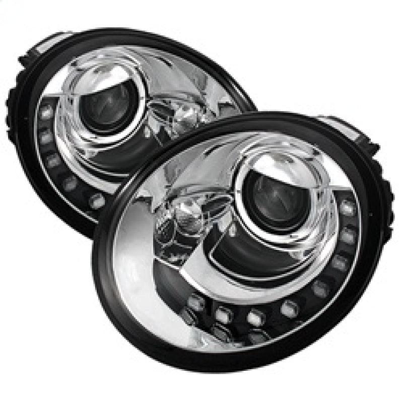 Spyder Volkswagen Beetle 1998-2005 Projector Headlights DRL Chrome PRO-YD-VB98-DRL-C 5080554 5080554 Photo - Primary