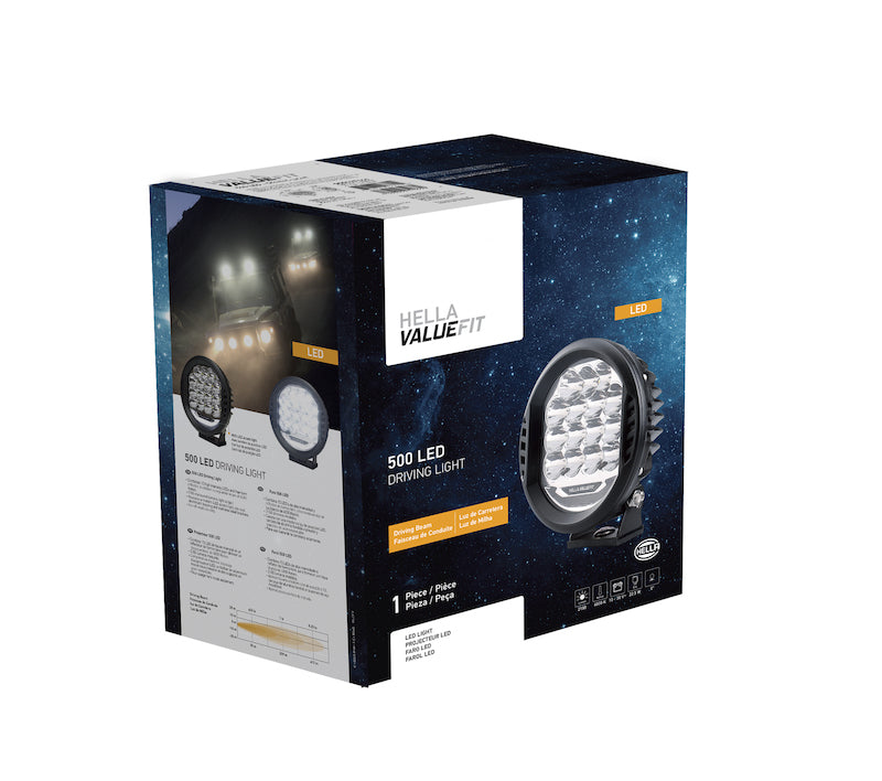 Hella 500 LED Driving Lamp - Single 358117161 358117161 Photo - in package