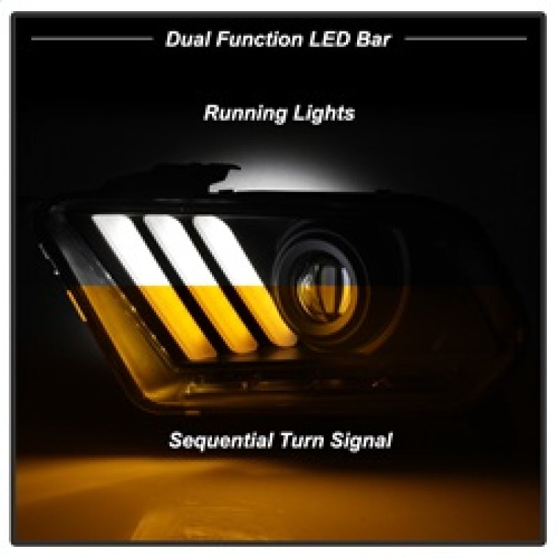 Spyder 10-13 Ford Mustang - Halogen - Projector Headlights - LED Signals -Black (PRO-YD-FM2010V2-BK) 5085429 5085429 Photo - Unmounted