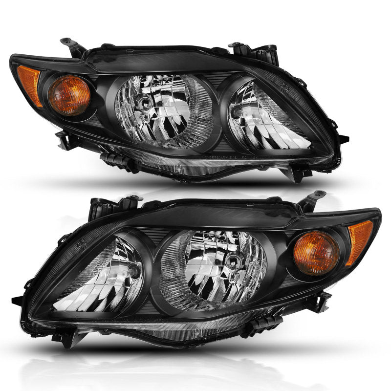 ANZO 2009-2010 Toyota Corolla Crystal Headlight Black Amber 121541 121541 Photo - Unmounted
