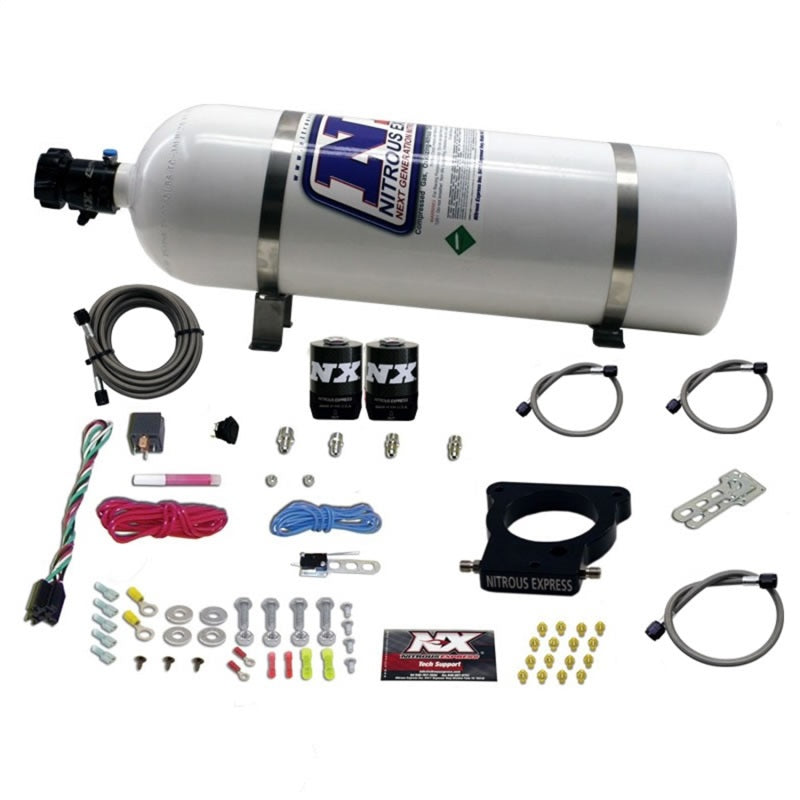 Nitrous Express GM LS 78mm 3-Bolt Nitrous Plate Kit (50-350HP) w/15lb Bottle 20935-15 20935-15 Photo - Primary