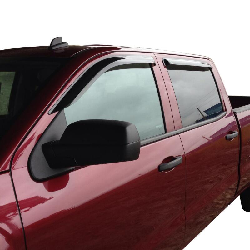Westin 2014-2018 Chevy Silverado 1500 Crew Cab Wade Slim Wind Deflector 4pc - Smoke 72-31484 72-31484 Photo - Mounted