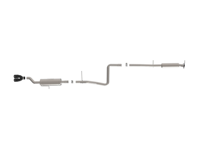 aFe Takeda Series 2 1/2in 304 SS Cat-Back 14-19 Ford Fiesta L4-1.6L w/Black Tip 49-33134-B 49-33134-B Photo - Unmounted