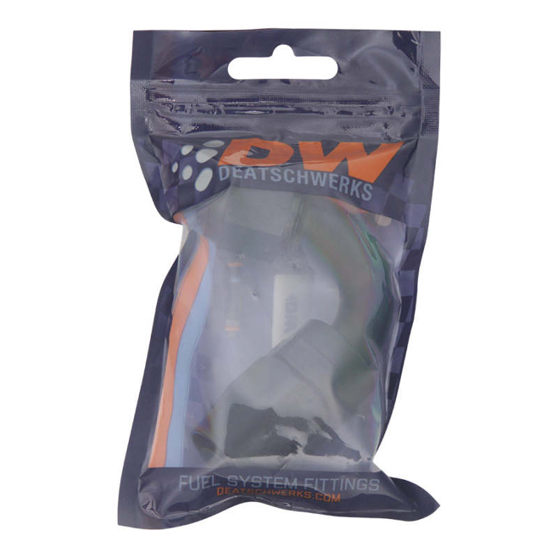 DeatschWerks 10AN Female Flare Swivel 120-Degree Hose End CPE - Anodized Matte Black 6-02-0826-B 6-02-0826-B Photo - lifestyle view