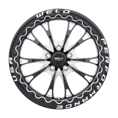Weld Belmont Beadlock 18x12 / 5x120.65 BP / ET55 BS8.7 Gloss BLK MIL DIA 78.1 S90882063P55 S90882063P55 Photo - Primary