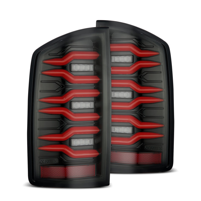 AlphaRex 07-08 Dodge Ram1500/07-09 Dodge Ram 2500+3500 Luxx-Series LED Tail Lights(Pair) Black/Red 641060 641060 Photo - Primary
