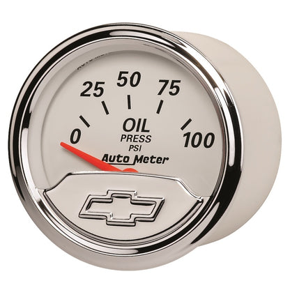 Autometer Chevy Vintage Bowtie 2-1/16in 0-100PSI Electronic Oil Pressure Gauge 1327-00408 1327-00408 User 2