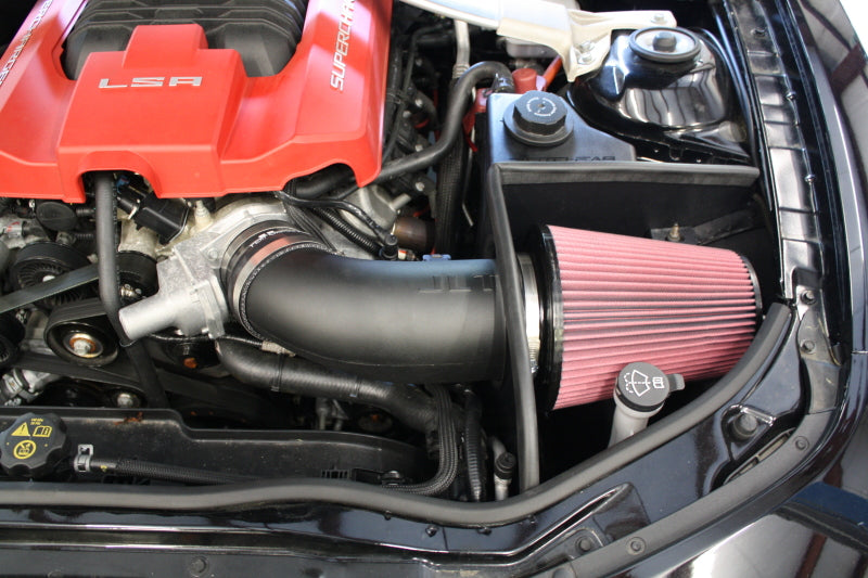 JLT 12-15 Chevrolet Camaro ZL1 Black Textured Big Air Intake Kit w/Red Filter - Tune Req CAIP-CZL1-12 CAIP-CZL1-12 Photo - Primary