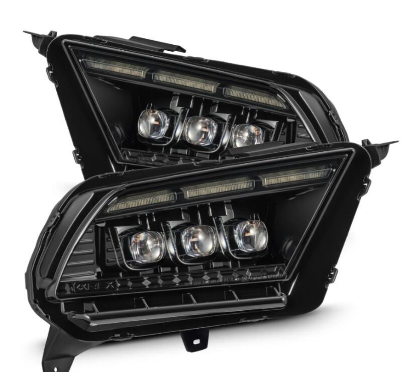 AlphaRex 10-12 Ford Mustang NOVA-Series LED Proj. Headlights Alpha-Blk w/Activ Lght & Seq.Sig SB DBL 880490 880490 Photo - Primary