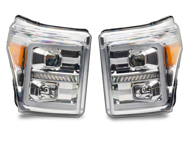 Raxiom 11-16 Ford F-250 Super Duty LED Projector Headlights - Chrome Housing (Clear Lens) SD3621 SD3621 Photo - Close Up