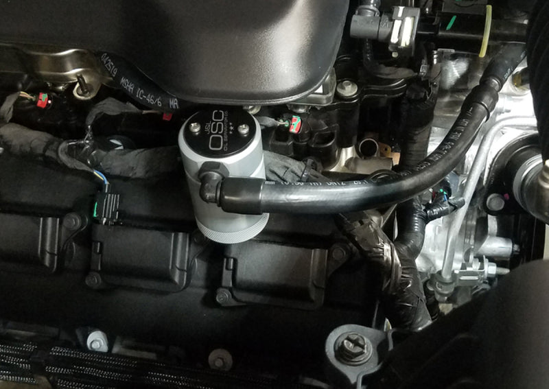 J&L 2019-2023 Dodge Ram 1500 5.7L Oil Separator 3.0 Passenger Side - Clear Anodized 3067P-C 3067P-C Photo - Mounted