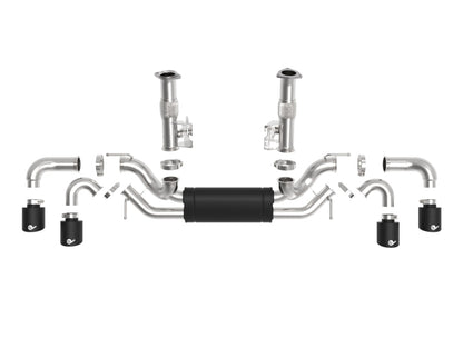 aFe MACH Force-Xp 2-1/2in 304SS Cat-Back 2020 Chevy Corvette (C8) 6.2L - Black Tip 49-34127-B 49-34127-B Photo - Unmounted