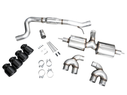 AWE Tuning AWE MK8 Volkswagen Golf R 3in Touring Edition Quad Exhaust - Diamond Black Tips 3015-43658 3015-43658 Photo - out of package