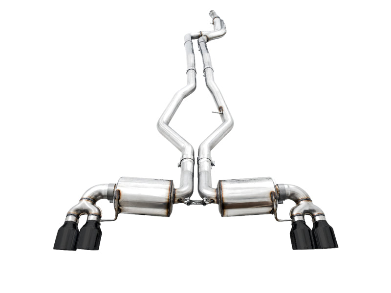 AWE Tuning 2019+ BMW M340i (G20) Non-Resonated Touring Edition Exhaust - Quad Diamond Black Tips 3015-43156 3015-43156 Photo - out of package