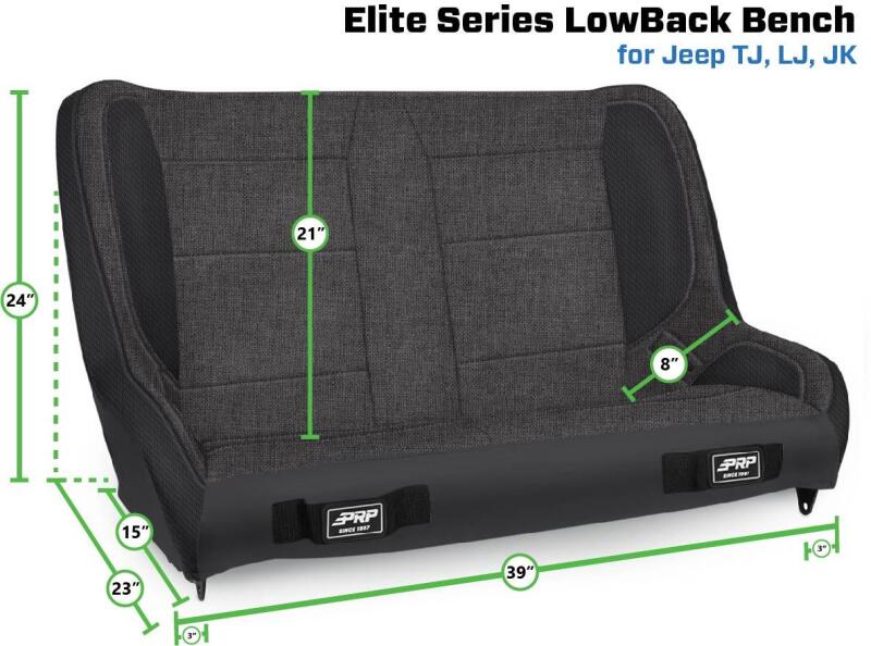 PRP Seats PRP Jeep Wrangler TJ/LJ/JK Elite Series Suspension Bench Seat A9239 A9239 Photo - Close Up